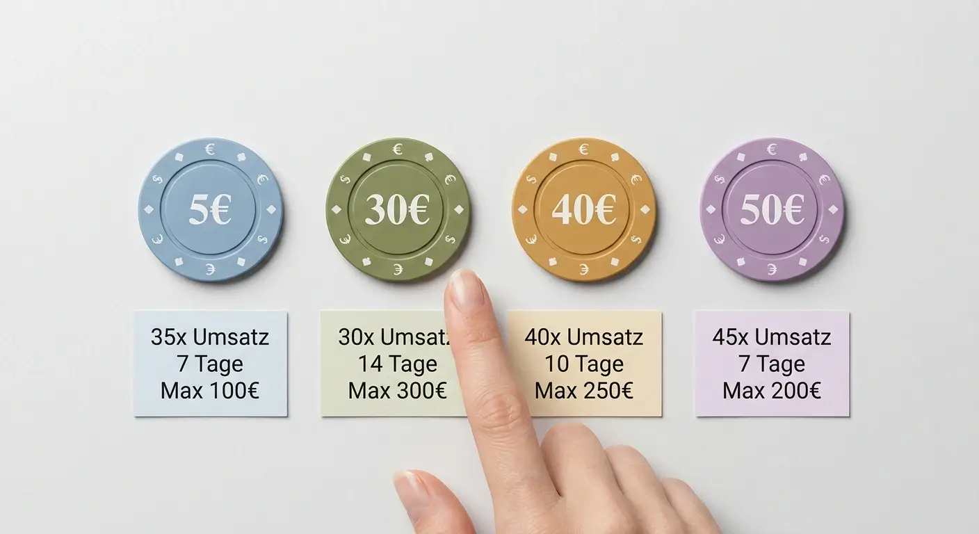 Alternative Bonushöhen zwischen 5 und 50 Euro im Vergleich