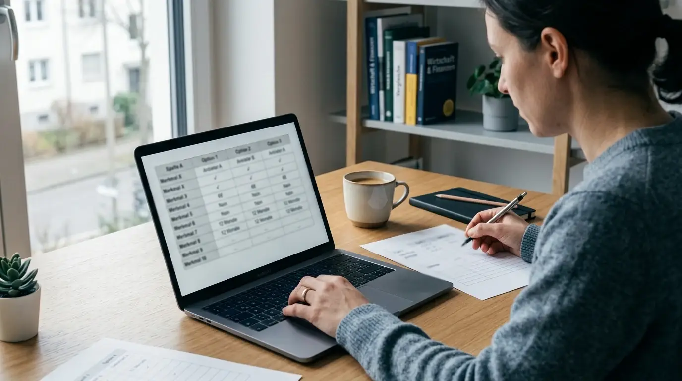 Vergleich internationaler Anbieter ohne Bonitätsprüfung am Laptop