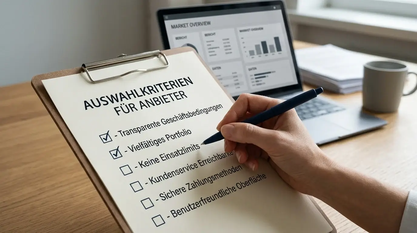 Prüfliste zur Auswahl eines seriösen Anbieters ohne Einsatzlimit