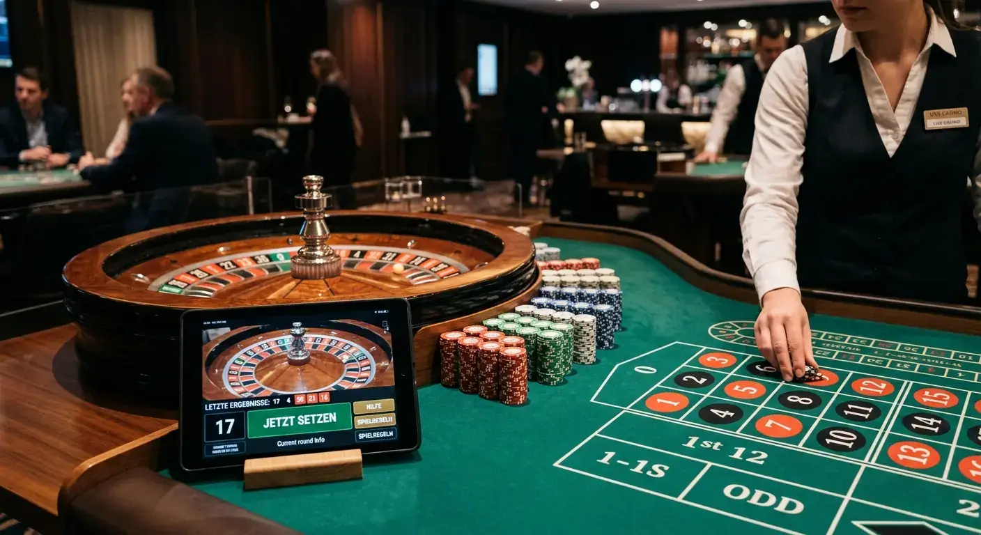 Live-Casino mit Roulette-Tisch als typisches Angebot ausländischer Casinos