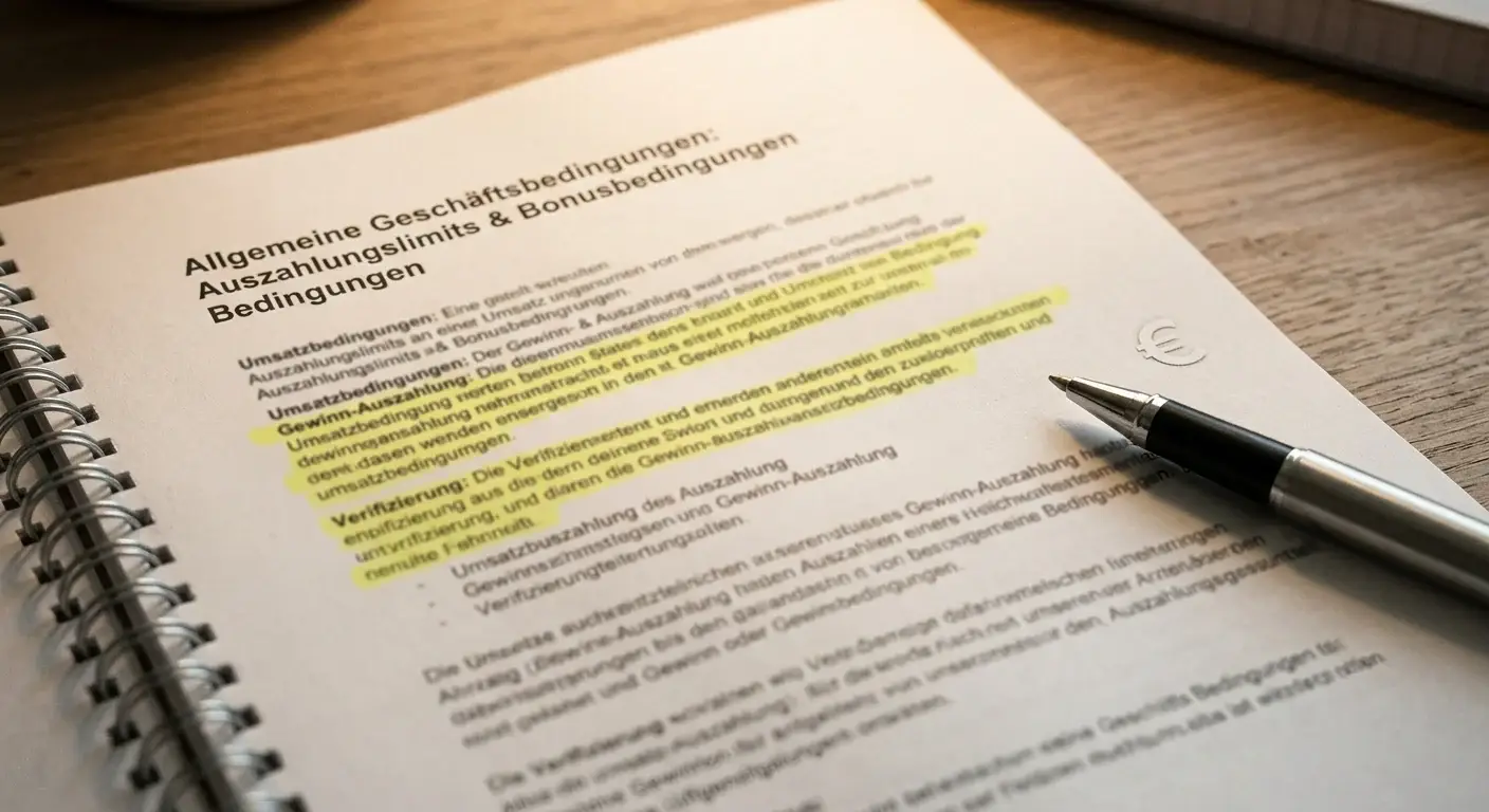 Auszahlungsgrenze Darstellung mit Dokumenten und Limits