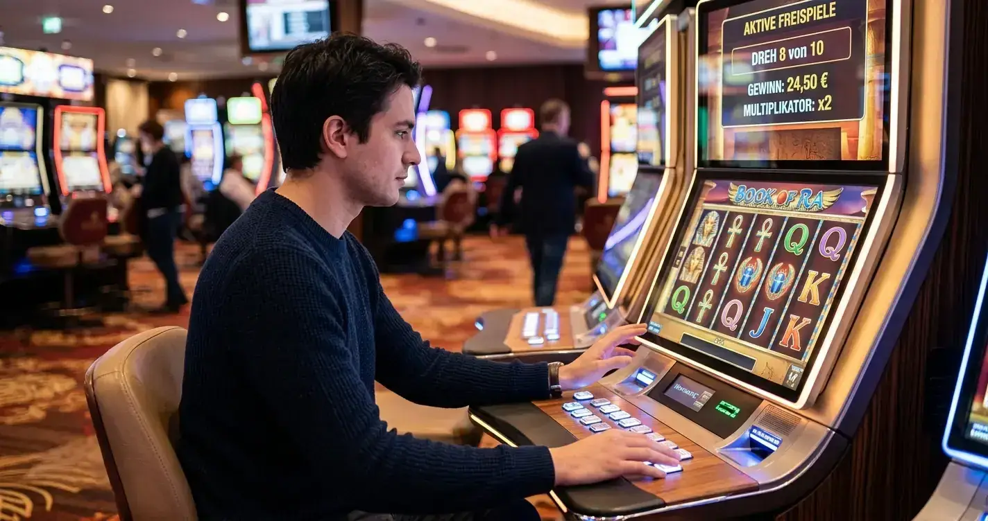 Spielautomat-Walzen auf Monitor-Bildschirm
