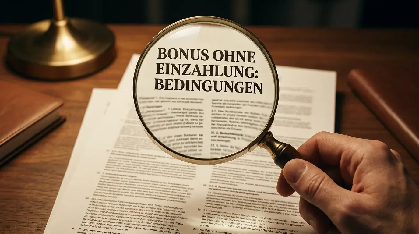 Vergrößerungsglas über einem Vertrag mit dicht bedrucktem Kleingedruckten