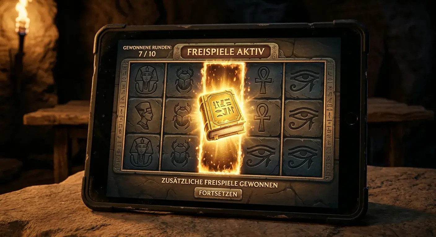Ägyptische Walzensymbole und die Freispielrunde von Book of Dead