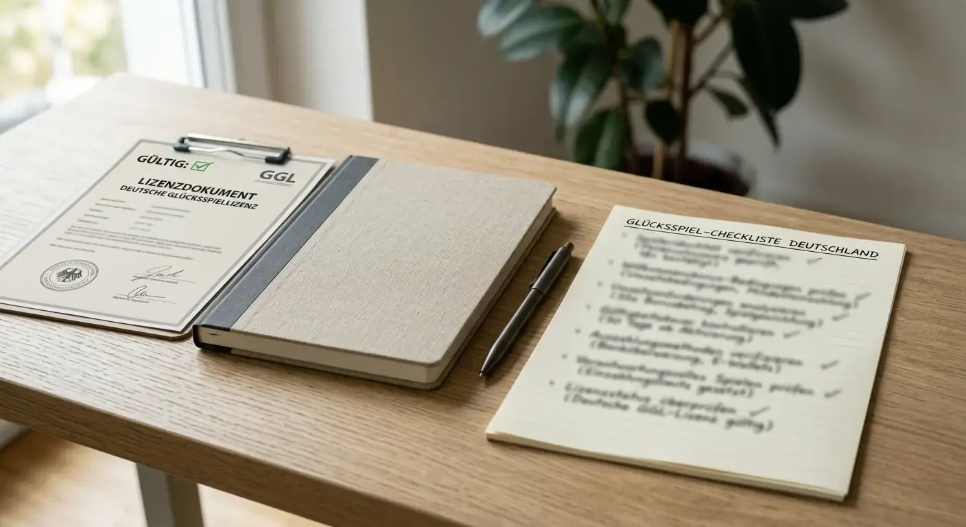 Checkliste mit Lizenz, Frist, Umsatz und Auszahlungsbedingungen