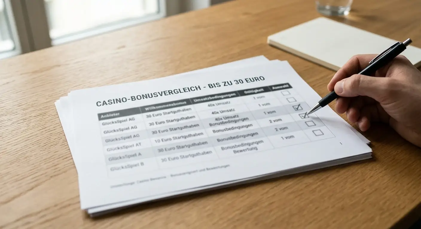 Vergleichstabelle mit Casino-Bonusangeboten und Lizenzen