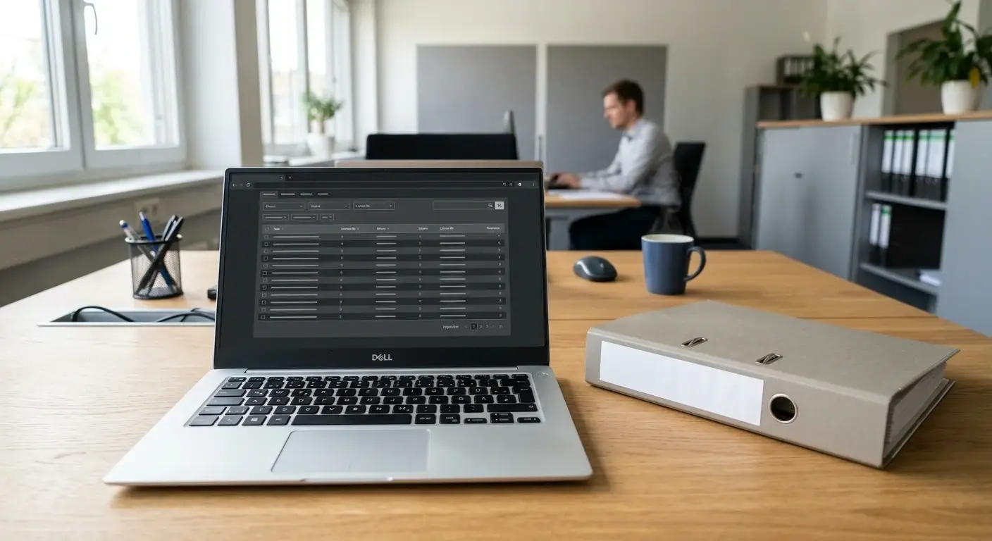 Laptop mit neutraler Whitelist und Vergleich von Lizenzangaben