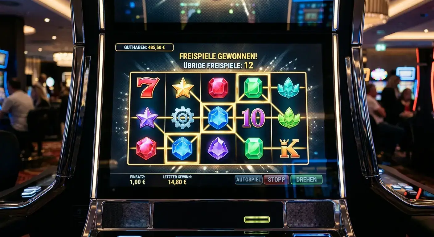 Neutrale Spielautomaten-Symbole und Freispiele ohne Markenlogo