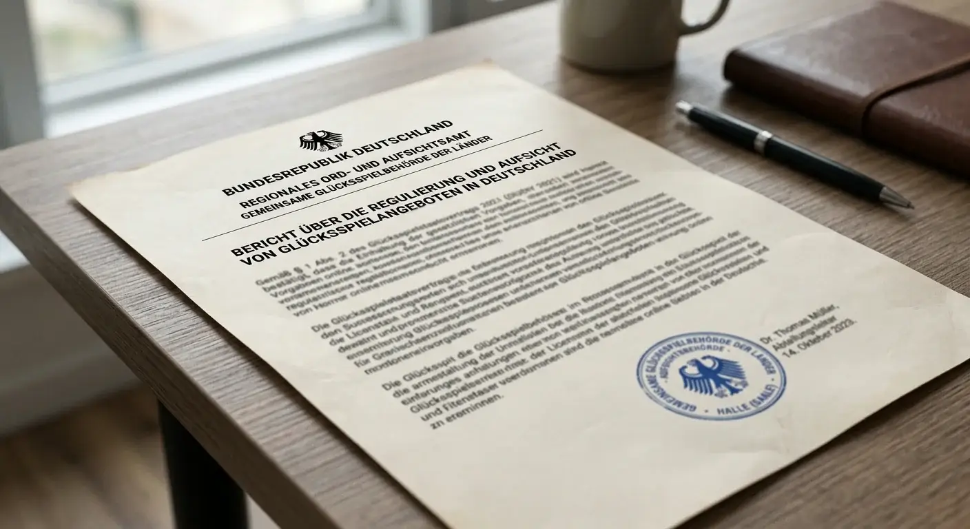 Offizielles deutsches Regulierungsdokument mit Behördenstempel