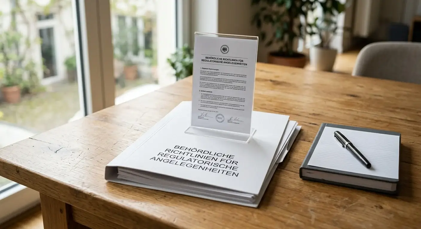 Schild mit GGL-Logo neben einem aufgeschlagenen Gesetzestext