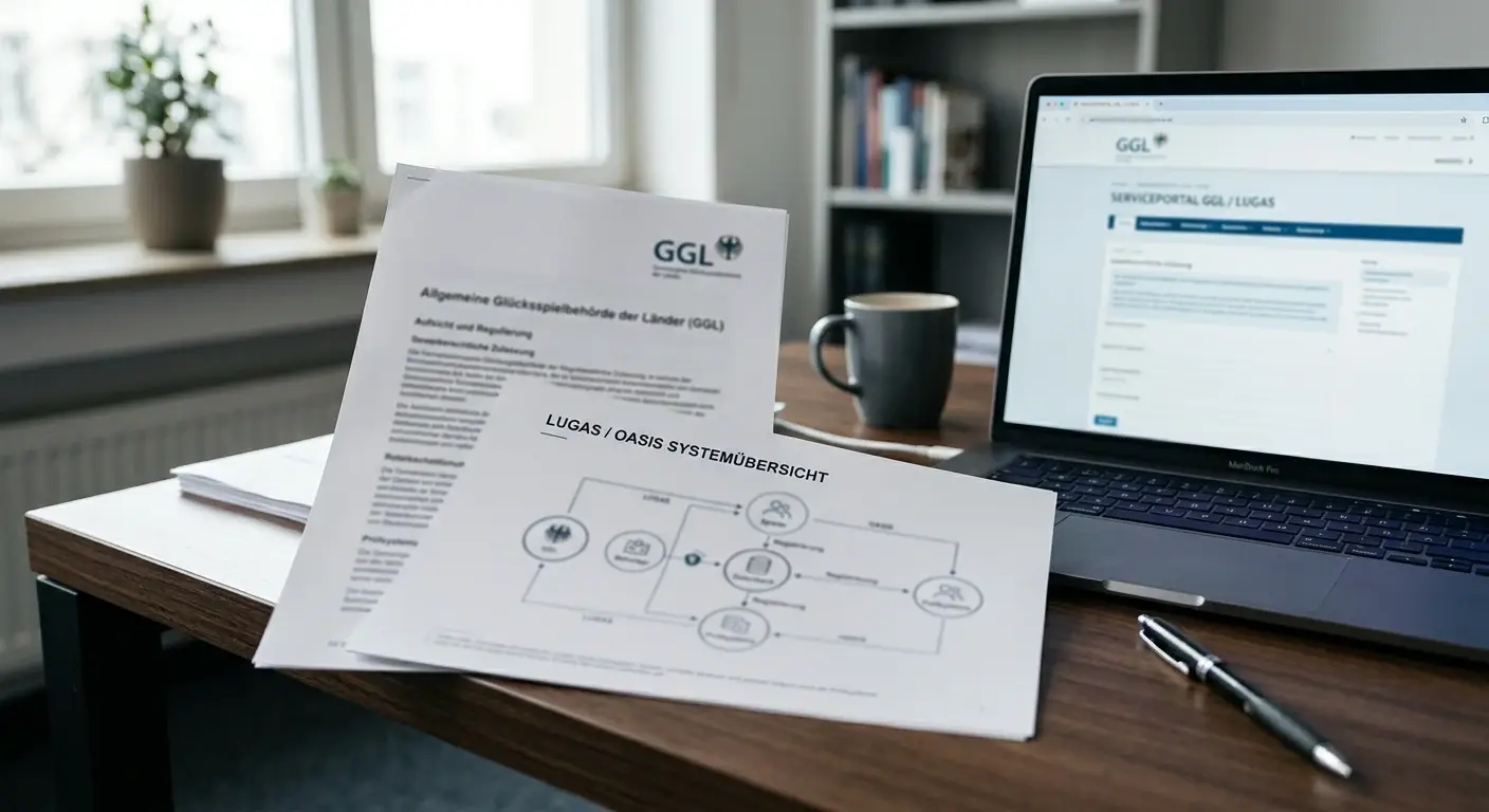 Offizielles Dokument mit GGL-Logo und LUGAS-OASIS-System-Übersicht