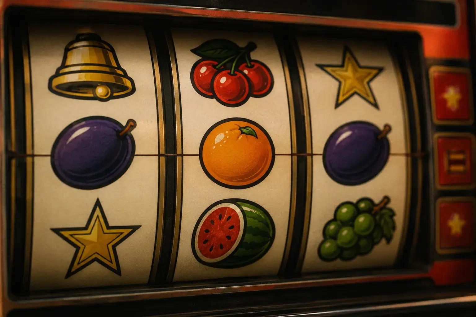 Klassische Spielautomaten-Symbole mit Bezug zur hohen RTP