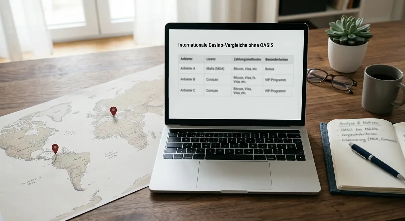 Übersicht internationaler Online Casinos ohne OASIS mit Auslandslizenz