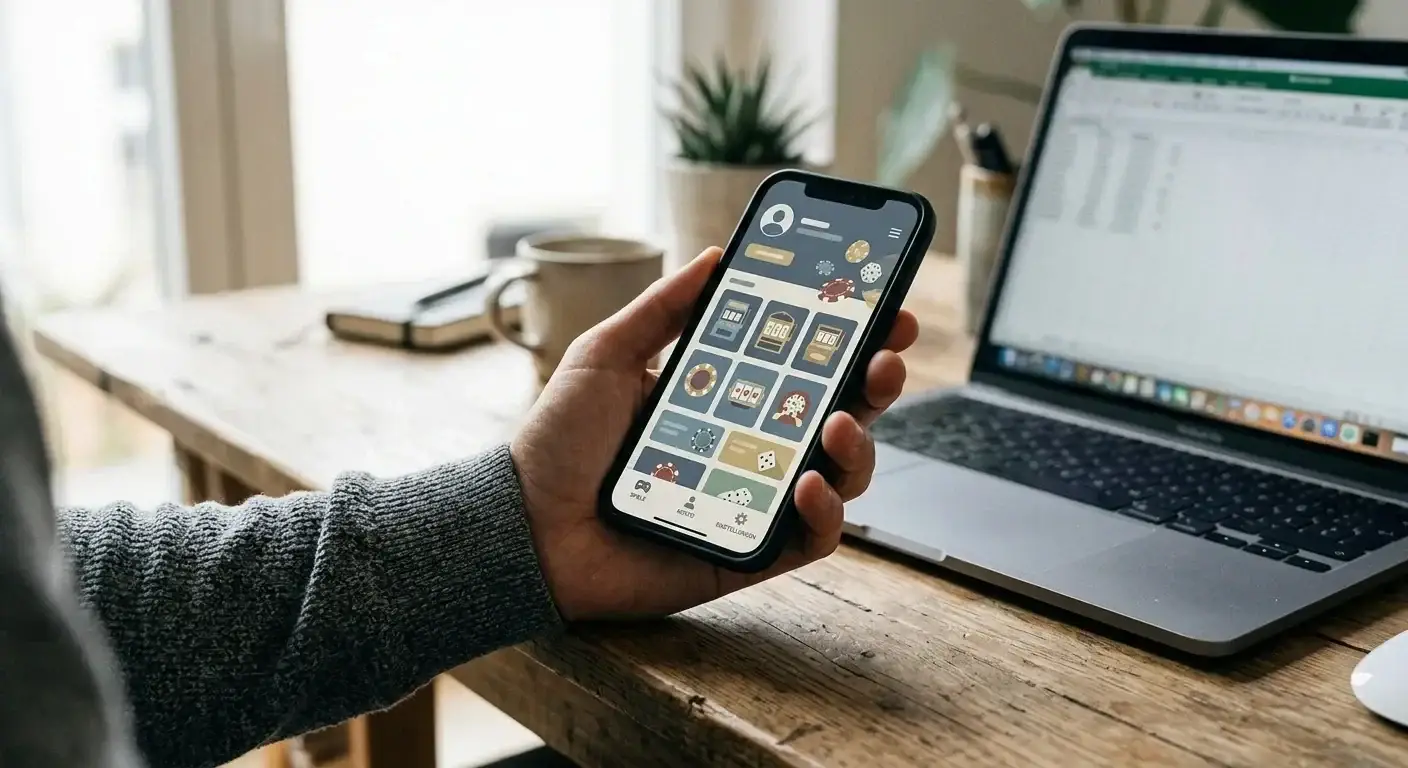 Mobiler Zugang zu einem Krypto-Casino im Browser auf einem Smartphone