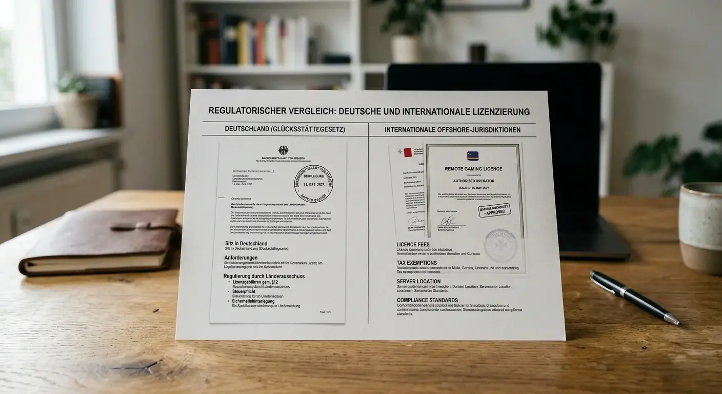 Vergleichstabelle mit Curaçao-Lizenz und deutschen Regulierungsdokumenten