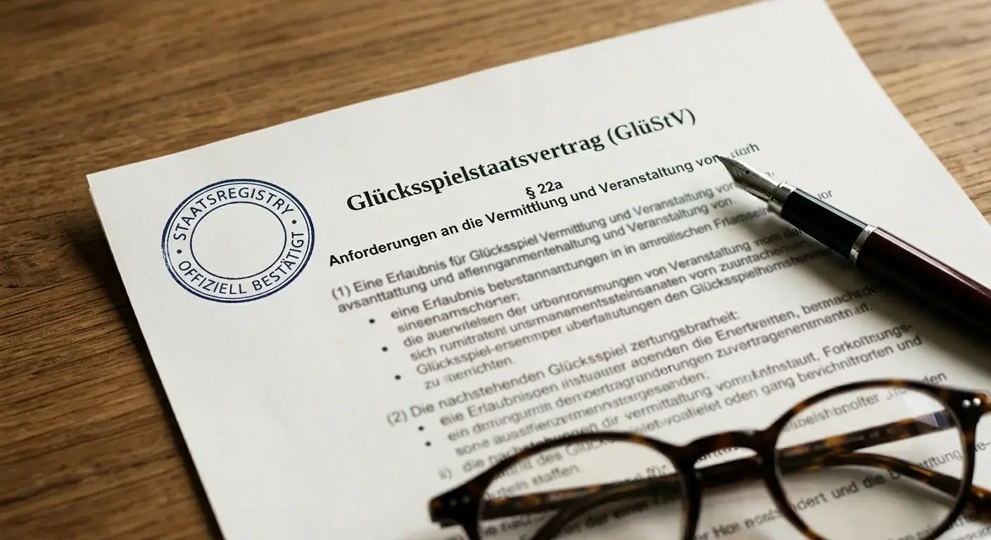 Deutscher Gesetzestext zum virtuellen Automatenspiel mit amtlichem Stempel