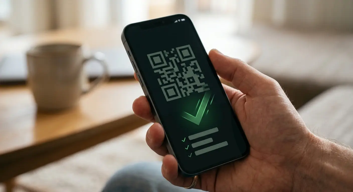 Smartphone mit neutraler App-Bestätigung für PostFinance Pay