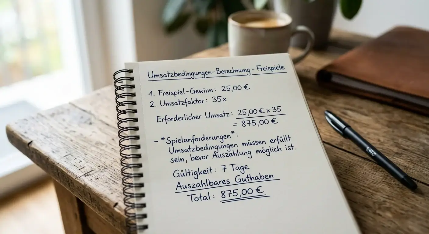 Notizblock mit Stift und Berechnung von Umsatzanforderungen
