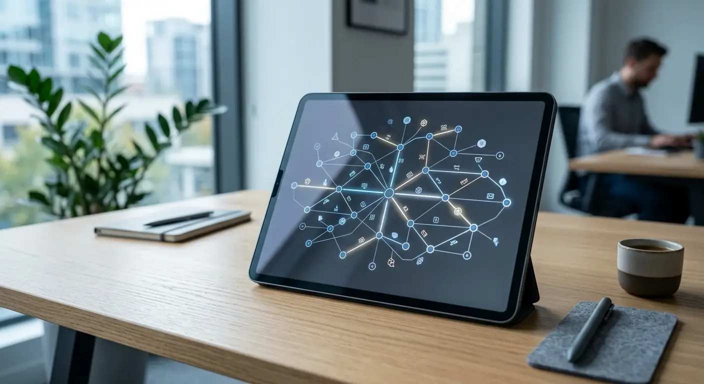 Schematische Darstellung von USDC-Überweisungen über verschiedene Blockchain-Netzwerke